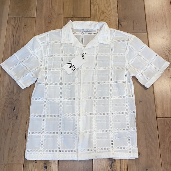 Zara Other - Zara crochet patch shirt